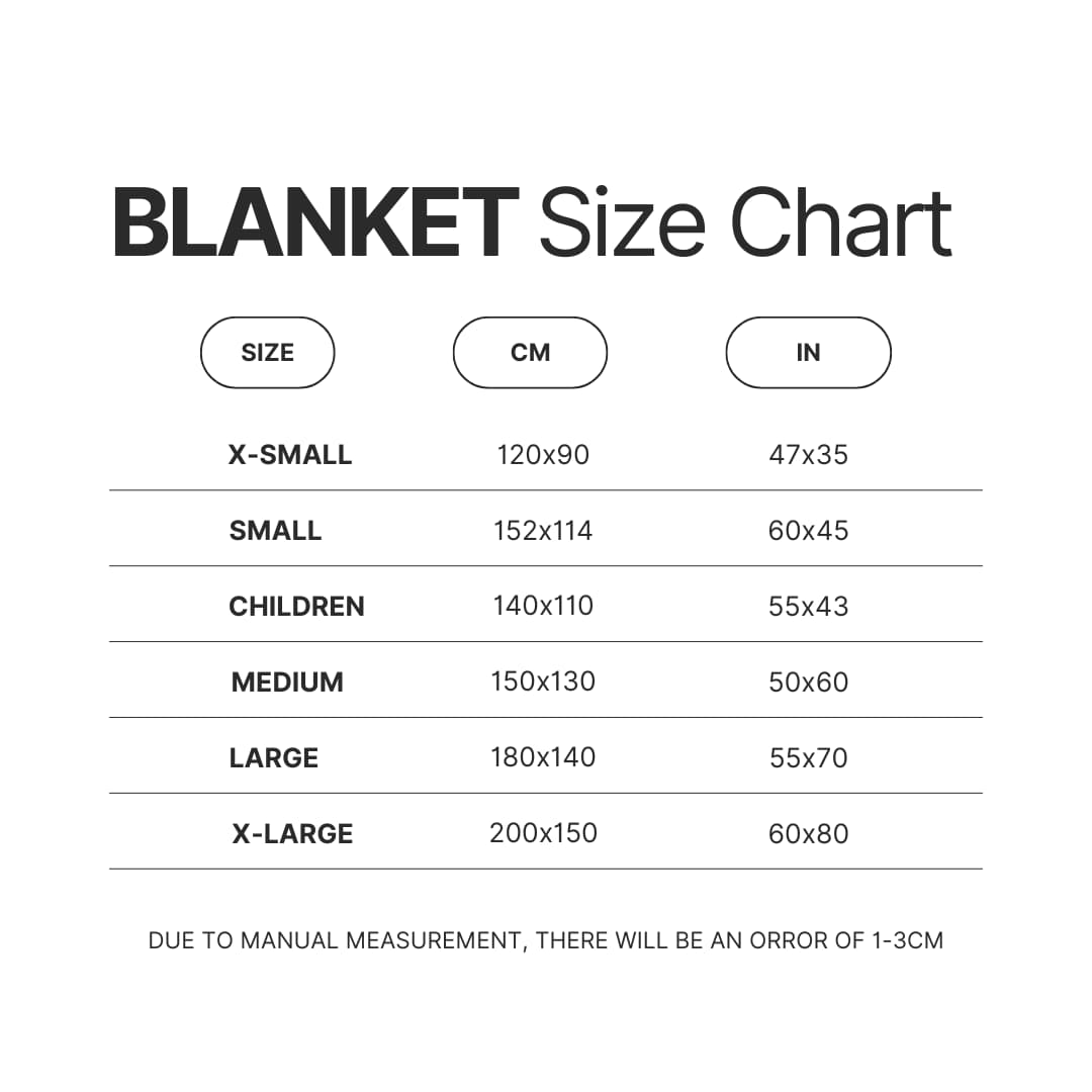 Blanket Size Chart - JiDion Store