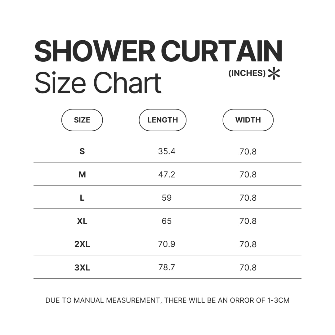Shower Curtain Size Chart - JiDion Store