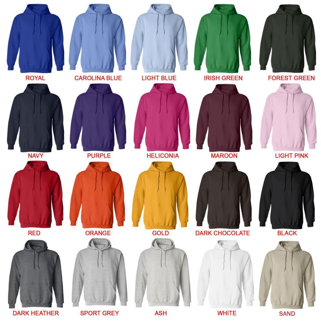 hoodie color chart - JiDion Store