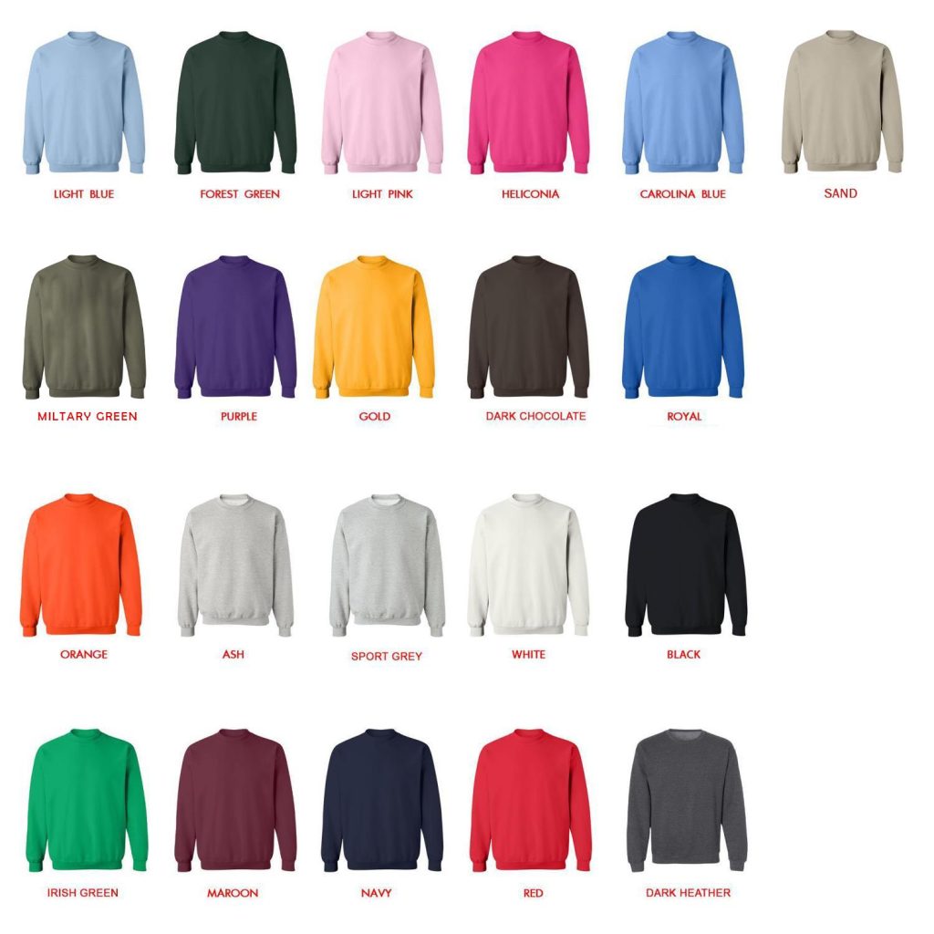sweatshirt color chart - JiDion Store